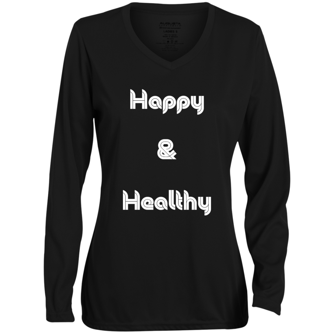 Happy Healthy2 1788 Ladies' Moisture-Wicking Long Sleeve V-Neck Tee