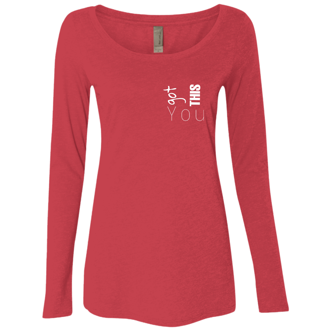 You got this NL6731 Ladies' Triblend LS Scoop