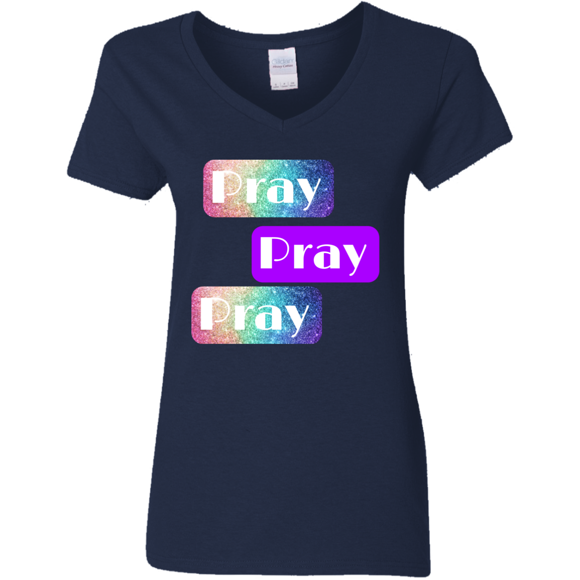 Pray G500VL Ladies' 5.3 oz. V-Neck T-Shirt