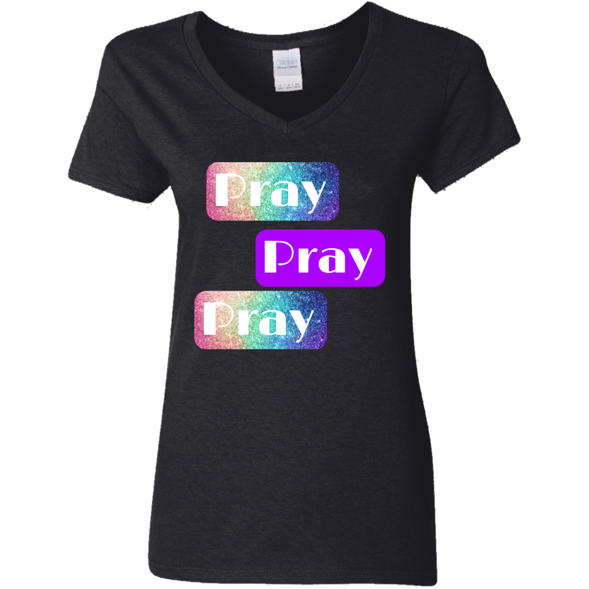 Pray G500VL Ladies' 5.3 oz. V-Neck T-Shirt