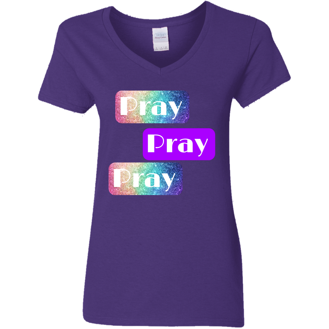 Pray G500VL Ladies' 5.3 oz. V-Neck T-Shirt