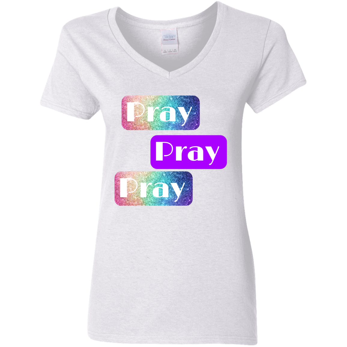 Pray G500VL Ladies' 5.3 oz. V-Neck T-Shirt