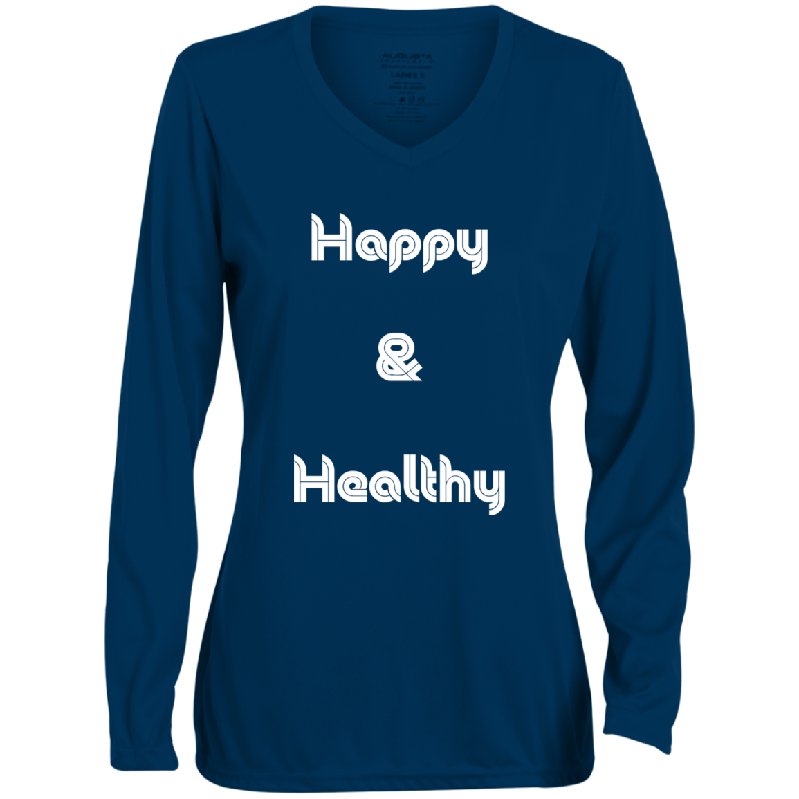 Happy Healthy2 1788 Ladies' Moisture-Wicking Long Sleeve V-Neck Tee