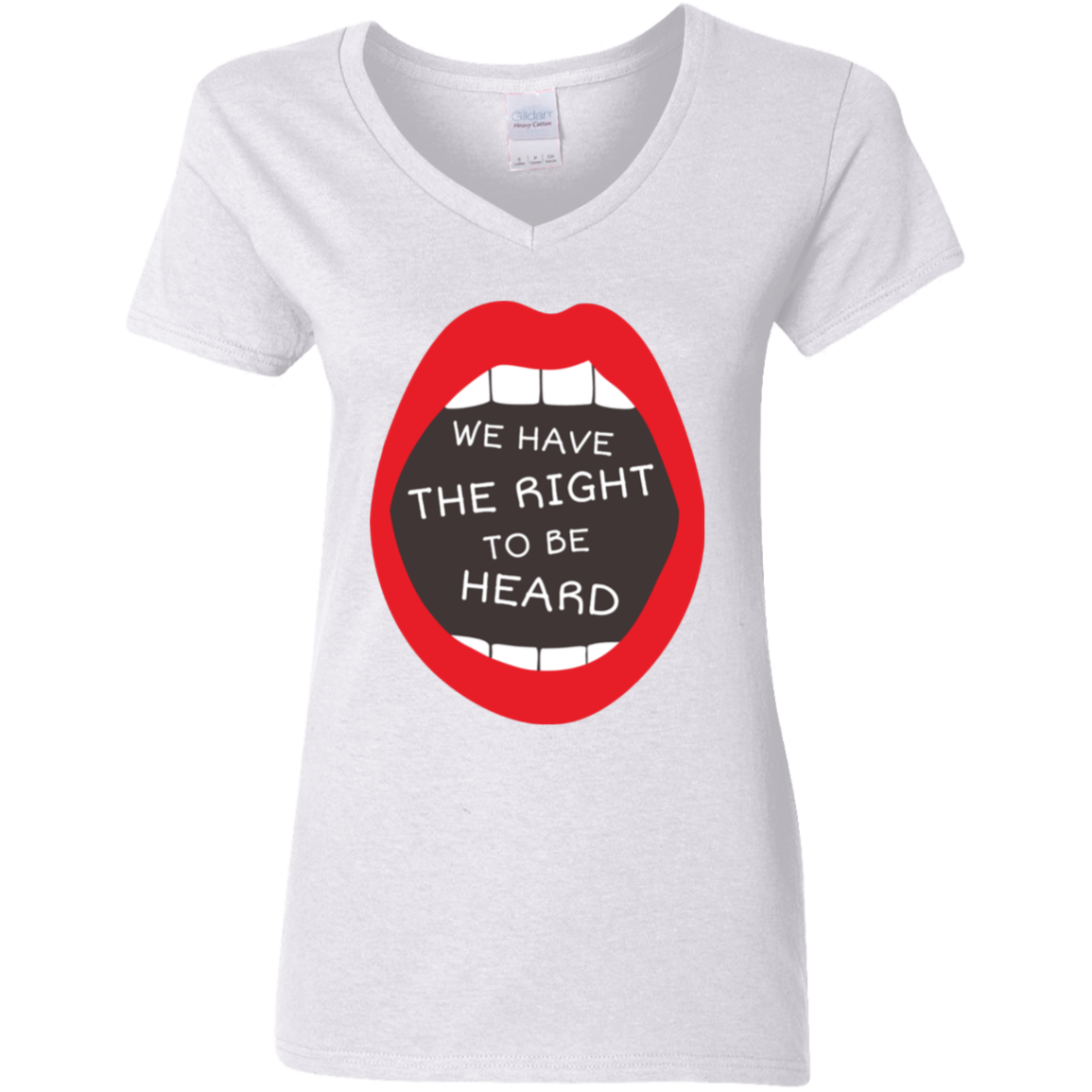 Be Heard G500VL Ladies' 5.3 oz. V-Neck T-Shirt